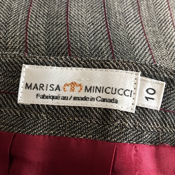 Marisa Minicucci Pinstriped Skirt Herringbone M/10 - Picture 5 of 6